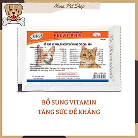 Vitamin dành cho chó mèo Bio-Vit Plus 5gr (Bổ sung Vitamin và tăng sức đề kháng cho thú cưng)