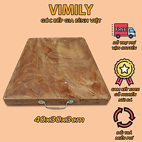 Mua Thớt gỗ nghiến Tây Bắc núi đá vuông cắt thái xắt thức ăn cao cấp cực bền VIMILY kích thước 40x30x3cm