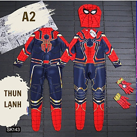 ĐỒ BỘ BÉ TRAI TAY DÀI HÌNH SIÊU NHÂN NHỆN SPIDERMAN CAPTAIN TỪ 12-42KG - A2 Spi xanh đen(LT) - 11:26-28Kg