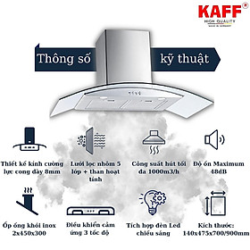 Mua Máy hút mùi kính cong 900mm KAFF KF_GB905 Tặng bộ lọc than thay thế _ Hàng Chính Hãng