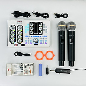 Combo thu âm livestream karaoke online toptop sound card X6 Pro và 2 Micro song ca SM58 Pro không dây tiện lợi không vướng víu dễ dàng lắp đặt Hàng Chính Hãng 