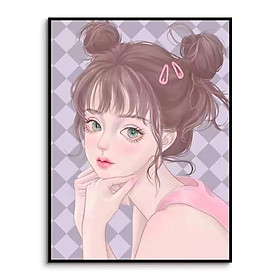 Mua Bộ tranh đính đá 5D tự làm họa tiết hình cô gái cá tính size 30*40cm