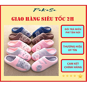 Dép Lông Mang Trong Nhà Hình Mèo Welcome Home Chống Trơn Trượt Giữ Ấm