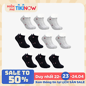 Combo 10 Đôi Tất Vớ Nam Cổ Ngắn Lịch Lãm Sang Trọng, Sợi Cotton Khử Mùi, Chống Hôi Chân, Không Bai Dão Co Giãn Thoải Mài - Mrm Fashion MM