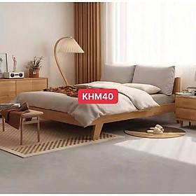 Mua Giường ngủ KHM40 decor kiểu Hàn Quốc màu tự nhiên phủ bóng PU