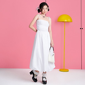 DOTTIE - Đầm midi quả bí - Trắng - D0525