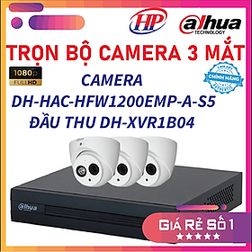 Mua Trọn bộ 03 Camera HDCVI 2MP DAHUA DH-HAC-HDW1200EMP-A-S5 - Đầu thu 4 cổng DH-XVR1B04 đầy đủ phụ kiện  Hàng chính hãng