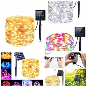 1 DÂY ĐÈN LED TRANG TRÍ SÁNG NHẤP NHÁY NHIỀU MÀU SẮC CỰC ĐẸP BẰNG NĂNG LƯỢNG MẶT TRỜI 