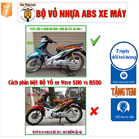 [Tặng Tem] Bộ dàn áo xe WAVE S110 - RS110 màu XANH NGỌC , nhựa ABS nguyên sinh -TKB-1544-2344