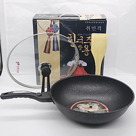 Mua Chảo Chống Dính Sâu Lòng  Chảo Đá Hàn Quốc Có Nắp Kính Size 32cm