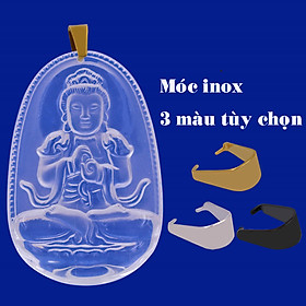 Mặt dây chuyền Phật Đại Nhật như lai pha lê trong 3.6 cm MFBTT5 phật bản mệnh tuổi Mùi, Thân