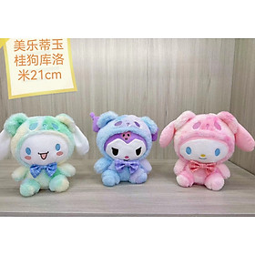 Gấu Bông Sanrio Hình Kuromi Melody CinnaNhiều Màu Dễ Thương Nhỏ Đẹp Vải Mềm Mịn 25cm Quà Tặng Đáng Yêu