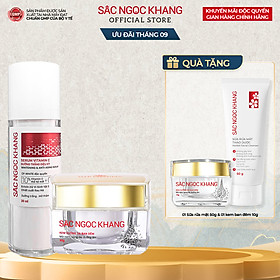 Bộ đôi cấp ẩm, dưỡng trắng da Sắc Ngọc Khang: Serum C dưỡng trắng 30ml + Kem dưỡng da ban đêm 30g