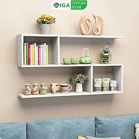 Kệ sách treo tường giá sách gỗ treo tường thương hiệu iga - gp13
