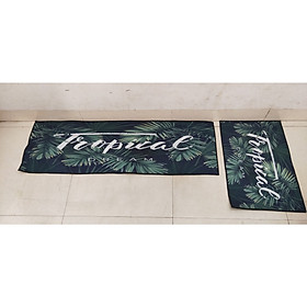 Set 2 Thảm bếp 3D chống trơn hoa văn hiện đại (ngắn 40x60cm và dài 40x120cm)