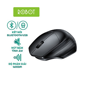 Mua Chuột Không Dây Tĩnh Âm ROBOT M350 - Kết Nối Bluetooth & USB Nano 2.4 GHz - Độ Phân Giải 1600 DPI - Hàng chính hãng