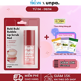 Gel Tẩy Tế Bào Chết Sủi Bọt Cho Môi Unpa Bubi Bubi Bubble Lip Scrub Red 10ml