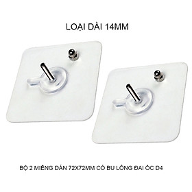 Mua Bộ 2 miếng móc dán tường trong suốt có bu lông đai ốc  giúp bắt các giá treo không cần khoan