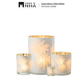 Mua Cốc Đựng Nến Thủy Tinh Nhũ Vàng - Họa Tiết Cây Cọ Sang Trọng | Casanhà Home Furniture