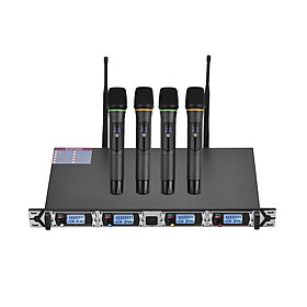 Dàn Micro Cầm Tay D4 Muslady 4 UHF Kênh Không Dây (4 Micro +1 Đầu Thu)