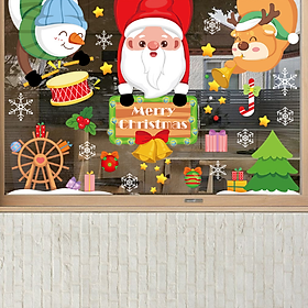 Decal trang trí Noel hít tĩnh điện - Đêm Noel cùng nhau đánh trống thổi kèn