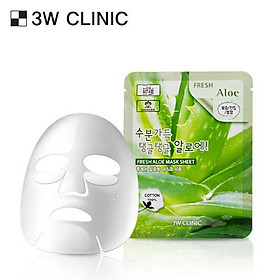 Hình ảnh Mặt nạ chiết xuất từ lô hội 3W CLINIC FRESH ALOE MASK SHEET 10 miếng/hộp