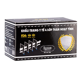 Khẩu trang y tế 4 lớp Hynam - Than hoạt tính - (50 cái/ hộp)