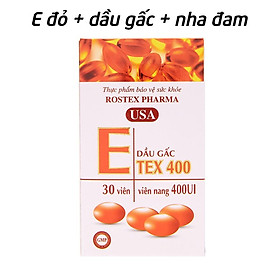 Viên uống đẹp vitamin e đỏ 400 iu, dầu gấc, nha đam HDPHARMA giảm nám sạm da - 30 viên 