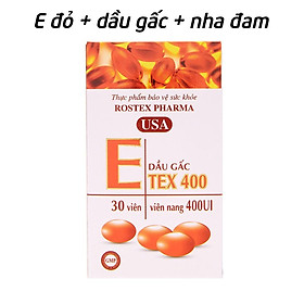 Viên uống đẹp vitamin e đỏ 400 iu, dầu gấc, nha đam HDPHARMA giảm nám sạm da - 30 viên
