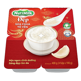 NutiMilk Đẹp - Lốc 4 Hộp Sữa chua Tổ Yến L4.SCTYTI Nutifood