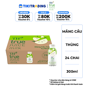 Thùng 24 chai nước uống sữa trái cây Mãng Cầu Tự Nhiên TH true JUICE milk 300ml
