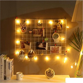 COMBO khung hình lưới sắt DECOR kèm dây đèn LED trang trí xài ĐIỆN ánh