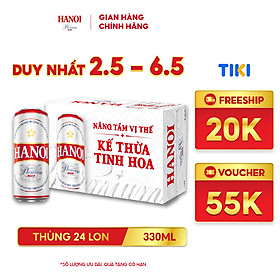 Hình ảnh Bia Hanoi Premium - Thùng 24 lon 330ml