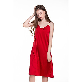 Dreamy-VS07-Váy ngủ lụa cao cấp, váy ngủ nữ, váy ngủ 2 dây, váy ngủ gợi cảm, váy ngủ sexy, đầm ngủ lụa mặc nhà 2 dây trơn có 2 màu đen và đỏ đô