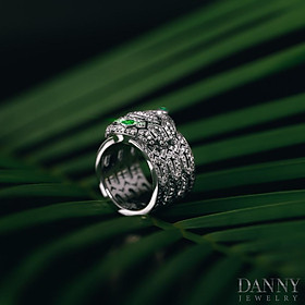 Nhẫn Danny Jewelry Bạc Thổ Nhĩ Kỳ Xi Rhodium Đính Đá CZ & Đá Zircon Biểu Tượng Rắn N0003TNK