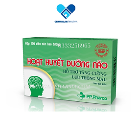 HOẠT HUYẾT DƯỠNG NÃO PP.Pharco Hộp 100 viên Bao Đường