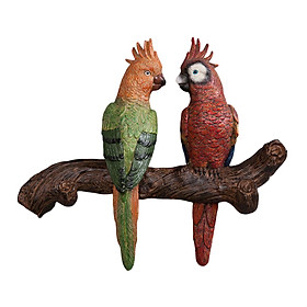 Parrot Statue Wall Decor Resin Bird Figurine Wall Sculpture for Office