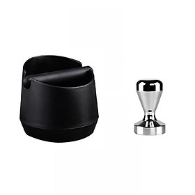 Tamper & Knock Box Recycle & Rubber Bar For Espresso Coffee Machines Black