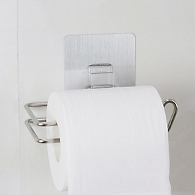 Toilet Paper Holder, Wall Mounted Self Adhesive Nail Free No Drilling, Paper Tissue Dispenser Storage Rack Shelf-Stainless Steel Material