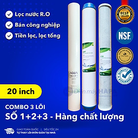 Mua  SIÊU TỐC 2H  Lõi Lọc Nước 20 inch Số 1-2-3 PP Plus Sediment OCB GAC UDF CTO CATION - Bộ Lõi Lọc Thô 123 Bán Công Nghiệp 20in - Hàng Chất Lượng - Dùng Cho Máy RO Karofi Sunhouse Kangaroo Daikiosan Toshiba Ava Mutosi Prowatech AquaYaki Aqualife Vithaco