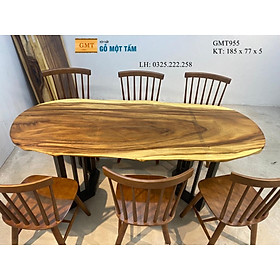 Mua Bàn Gỗ Me Tây Nguyên Tấm  Bàn Ăn Gỗ Me Tây  Bàn Sân Vườn Gỗ Me Tây Dài 1 85m Rộng 77cm Dày 5cm