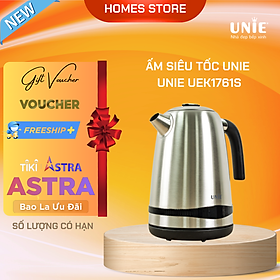 Mua Ấm Siêu Tốc Cao Cấp UNIE UEK1761S Tiêu Chuẩn Đức Vỏ 5 Lớp Inox Sang Trọng Dung Tích 1.7 Lít Công Suất Cao 2200 W - Hàng Chính Hãng