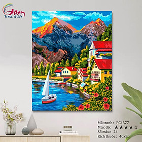 Mua Tranh trang trí tự tô màu theo số phong cảnh thiên nhiên Châu Âu GAM PC4377