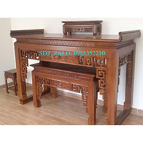 Mua Án gian thờ gỗ mít kèm bàn cơm cap cấp 175*81 cao 127