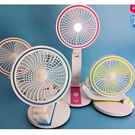 Quạt tích điện mini gấp gọn để bàn có đèn led JL Folding Fan LR-2018 - Màu Ngẫu Nhiên 