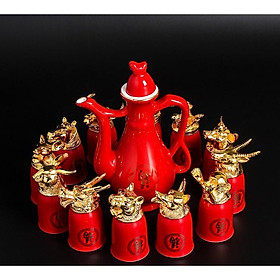 Mua Bộ ấm chén hình 12 con giáp cao cấp