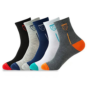 Combo 5 đôi Tất nam TS cổ trung khử mùi hôi hàng xuất nhật cao cấp