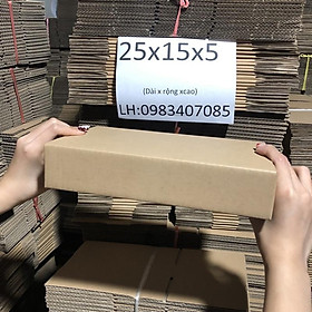 Mua 25x15x5 Hộp carton đóng hàng giá xưởng - Combo 20 hộp