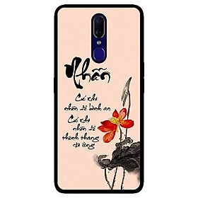 Ốp lưng in cho Oppo F11 Mẫu Thư Pháp Nhẫn Nền Hồng