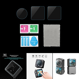 6Pcs Tempered Glass Screen Protector Film, Lens + Front & Back LCD Display Power Combo Anti-Fingerprint Kit, Hardness Cover for DJI Action 2
